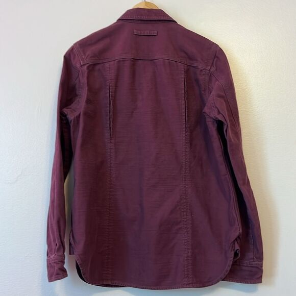 Duluth Trading Co Flex Cotton Button Down Shirt Cabincore Utility Burgundy Small - Picture 2 of 10